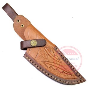 ปลอกมีดหนังแบบทำมือตามสั่ง | ปลอกหนังสำหรับมีดแบบใบมีดคงที่ - Product Image 5