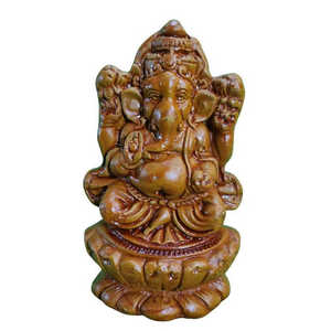 Décor à la maison en terre cuite Lord Ganesha Sculpture élégante pièce maîtresse pour l'espace de vie - Product Image 4