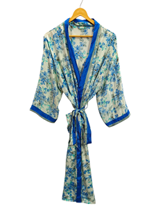 ชุดคลุมบิกินี่กิโมโนสุดหรูสำหรับฤดูร้อนชุดคลุมสำหรับกลางคืนชุดคลุมยาวทำด้วยมือสไตล์อินเดียผ้าไหมส่าหรี - Product Image 2