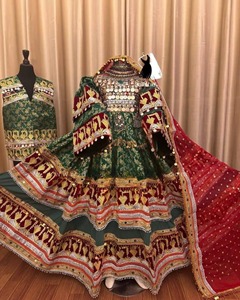 Ensemble de vêtements traditionnels afghans en dentelle vintage, vêtements ethniques faits à la main, tenue de mariage, écologique, culture classique - Product Image 1