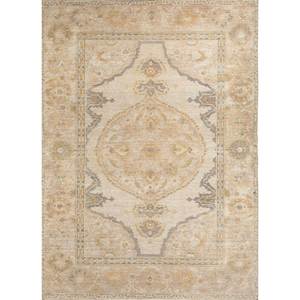 พรมขนสัตว์ถักมือขนาดใหญ่ลายเหรียญรางวัลสีเบจและสีน้ำตาลสำหรับตกแต่งห้องนั่งเล่น-Skwl-363 - Product Image 1