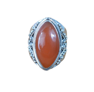 925 Sterling Silver Carnelian Gemstone Ring Jewelry Handmade Silver Boho Style Ring Jewelry For Women Wedding Gift For <b>Wife</b> - Product Image 1