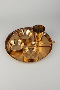 Lot antique de 6 cadeaux Annaprasan de cérémonie de riz pour bébés en acier inoxydable plaqué or rose pour garçons et filles (Silv) - Product Image 2