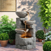 Fontaine d'eau solaire extérieure de pierre de toit pour la conception unique de décoration de jardin