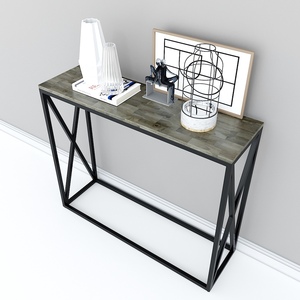 Modern Luxury <b>Console</b> Table Contemporary Decorative Marble with X-Shaped Iron Legs Entry and Villa Application-CST003 - Product Image 1