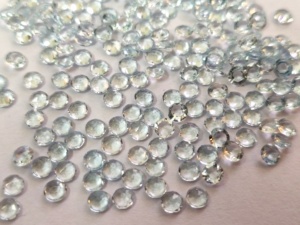 Natural Sky Blue Topaz Round <b>Rose</b> Cut Faceted 3mm Loose Sky Blue Topaz <b>Rose</b> Cut Flat Back <b>Top</b> Quality - Product Image 2