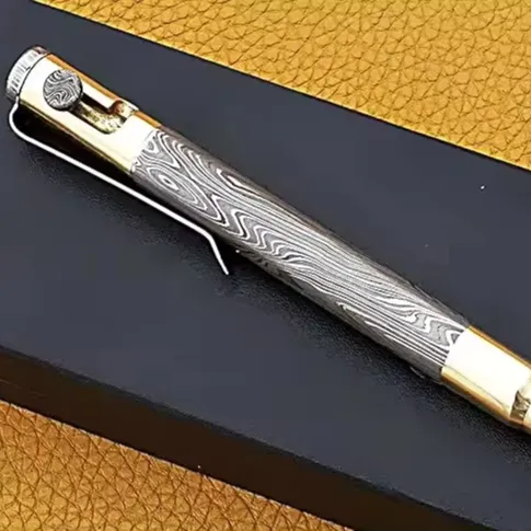 قلم دمشقي كلاسيكي بنقشة ناعمة SCL قلم دمشقي خشبي بشعار مخصص الأفضل مبيعاً قلم دمشقي هدية