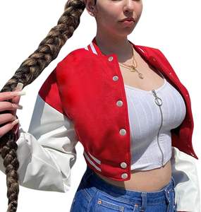 แจ็กเก็ตเบสบอลแฟชั่นแบบกำหนดเองได้สำหรับผู้หญิงแจ็คเก็ตกลางแจ้งว่างเปล่าปักลายระบายอากาศได้สำหรับฤดูใบไม้ร่วงฤดูหนาว - Product Image 6