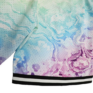 กางเกงขาสั้นบาสเก็ตบอลแนวสปอร์ตของผู้ชายกางเกงขาสั้นตาข่ายเหนือเข่าพิมพ์โลโก้ตามสั่งสี - Product Image 3