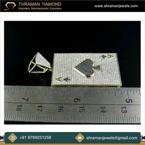 Collier ras de cou en argent sterling 925 avec plaque carrée, style hip-hop, diamant moissanite VVS incrusté, pendentif charme as de pique de poker - Product Image 4