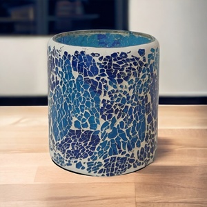 Candelabros vacíos de lujo de tamaño y Color personalizado, farolillos y tarros turquesas y azules, mosaico de burbujas de vidrio, decoración de fiesta en casa de cerámica - Product Image 5