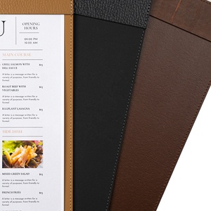 ปกเมนูร้านอาหารหรูหรา DIVRIS DRL-125 แบบสั่งทำพิเศษ  วัสดุหนัง PU กันน้ำ พร้อมหน้ากระดาษเปลี่ยนได้ - Product Image 3