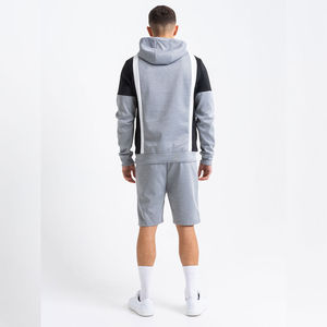 เซ็ตสั้นแบบสวมหัวเสื้อมีฮู้ดสำหรับผู้ชายกางเกงขาสั้นมีฮู้ดยาวถึงเข่าผ้าฝ้าย100% กีฬาไซส์ใหญ่พิเศษโลโก้ออกแบบได้ตามต้องการ - Product Image 2