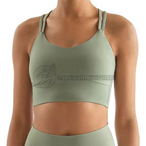 Ensemble de soutien-gorge de sport léger XL pour femmes Logo personnalisé entraînement écologique course hauts de yoga soutien-gorge de fitness respirant grande taille - Product Image 4