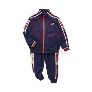 Ensemble de survêtement pour garçons à capuche coupe-vent imprimé personnalisable, taille plus, 100% coton, perlé, uni, printemps - Product Image 2