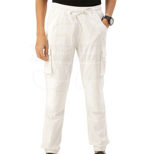 กางเกงคาร์โก้แบบลำลองของผู้ชายแฟชั่นใหม่กางเกงผ้าคอตตอน100% น้ำหนักเบาลายกลางเอว OEM บริการแนวสตรีทสูง - Product Image 1