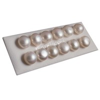 Pendientes de Perlas Naturales Cultivadas de 8-9 mm en Plata de Ley 925 con Cierre de Mariposa/Presión, 6 Pares, Acabado Plano