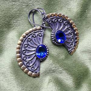 Pendientes de Plata de Ley 925 de Lujo Premium con Piedra Preciosa de Topacio Azul de Londres, Joyería a Excelente Precio - Product Image 1