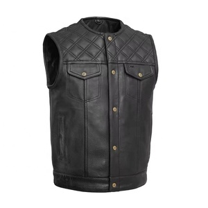 Real Sheep Leather Wool Lined <b>Vest</b> Motorcycle <b>Slim</b> Fit Biker Biker Style Fashionable <b>Vest</b> for Women Men - Product Image 3