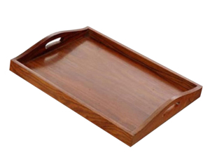Look artistique 100% plateau en bois sculpté à la main en bois pur Shesham meilleur fournisseur de plateaux en bois de vente de l'Inde (AC 9617) - Product Image 3