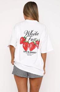 Oversized Eco-Friendly Summer Print <b>White</b> <b>T</b>-<b>shirt</b> <b>for</b> <b>Women</b> - Product Image 4