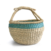 Panier de marché en paille artisanale paniers bolga en jonc de mer de style ghanéen articles ménagers de stockage à bas prix