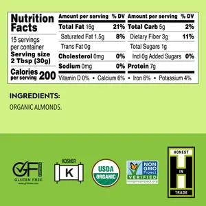 เนยอัลมอนด์ออแกนิก16ออนซ์คุณภาพระดับพรีเมี่ยมกรุบกรอบปราศจากกลูเตน - Product Image 6
