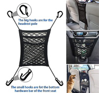 Filet de rangement double couche noir personnalisé OEM/ODM pour voiture, barrière de sécurité pour chien et enfant, organisateur en maille, pochette de rangement