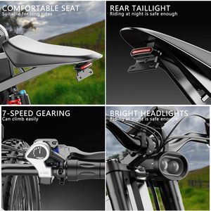 Bici elettrica della sporcizia per adulti moto elettrica Mountain Bike 6000W (picco) motore 7 velocità 1800wh batteria, 50mph fuori strada elettrica - Product Image 4
