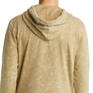 Sweat-shirts à capuche surdimensionnés en coton lourd délavé à l'acide avec logo personnalisé, sans cordons, couleur unique - Product Image 3