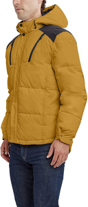 Veste bombardier à capuche pour hommes, résistante à l'eau, fermeture tricotée d'hiver, décontracté, poches poitrine zippées de grande taille, caractéristiques coupe-vent - Product Image 4