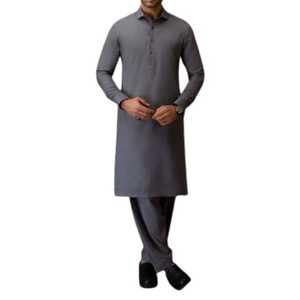 Salwar Kameez uni respirant en coton 100% Fabriqué traditionnellement en 2 pièces Costume de cérémonie Fabriqué au Pakistan Musulmans Shalwar Kameez - Product Image 1