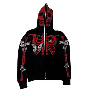 Sudadera con capucha unisex de cara completa con cremallera Diseño de logotipo personalizado de moda Nuevo algodón Casual Impresión digital de invierno para hombres - Product Image 1