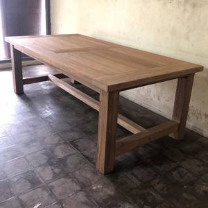 Table de salle à manger d'extérieur en teck recyclé certifiée SVLK, grande, 10 places, durable, bois récupéré, jardin, hôpital, extérieur - Product Image 4