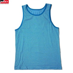 Camiseta sin mangas a rayas para hombre INDEX, cuello redondo, tejida, transpirable, de poliéster, informal, deportiva - Product Image 5