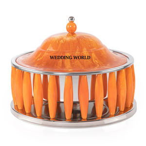 Calentador de comida de Metal con acabado de resina, nuevo diseño de tendencia, última olla caliente, cazuela de Metal de Ramadán de Oriente Medio - Product Image 5