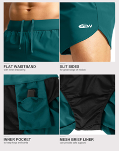 <b>Men</b> Style Workout <b>Shorts</b> Slim Tapered Fit Quick Dry Cotton Blend <b>with</b> Elastic Waist and <b>Zipper</b> <b>Pocket</b> Perfect for Streetwear - Product Image 4