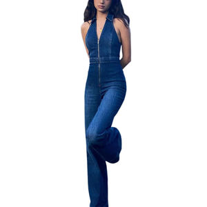 Traje de Mezclilla Elegante para Mujer, para Oficina y Uso Casual, Corte Ajustado Moderno, 100% Algodón, Transpirable y de Secado Rápido, Listo para el Verano - Product Image 4