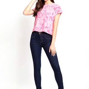 Venta al por mayor ácido lavado camiseta de gran tamaño para las mujeres Casual algodón clásico ácido lavado camisetas de gran tamaño para la camisa de las mujeres - Product Image 3