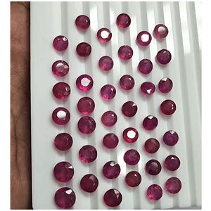 Lot de 69 pièces de rubis rempli de verre de Bangkok 6-9mm facettes rondes 130 cts ventes Iroc rubis coupe pierre précieuse en vrac pour la fabrication de bijoux - Product Image 2