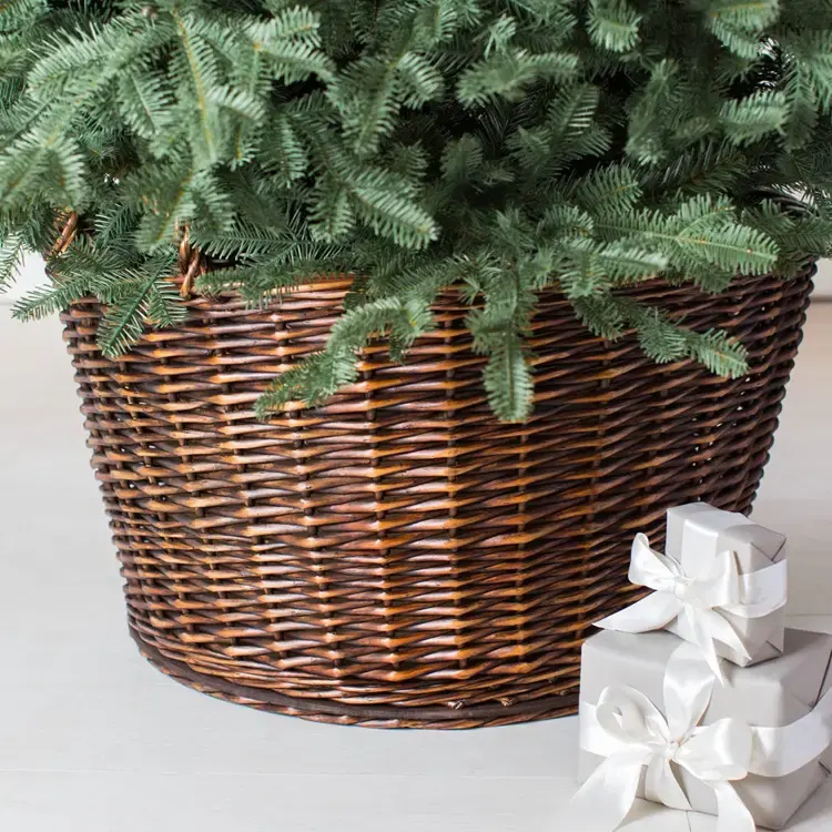 Meilleure vente jupe d'arbre de Noël couverture décoration de la maison fournitures fête à la main en gros produits articles bambou Style Unique