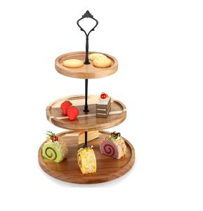 Hot Sale Customized Wood Rotating Cake <b>Stand</b> Holder Rustic <b>Cupcake</b> <b>Stand</b> for Wedding Cakes Wholesale OPP Bag Packing - Product Image 5