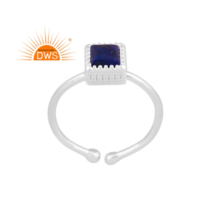Latest Trending Fine Sterling Silver Natural Lapis Lazuli Gemstone <b>Adjustable</b> <b>Ring</b> Custom Jewelry For Women Gift For Her - Product Image 1