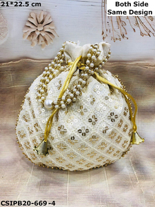 ¡Bolso de mano indio bordado a mano Potli Batua Ideal para favores de boda, regalos de devolución y ocasiones elegantes! - Product Image 5
