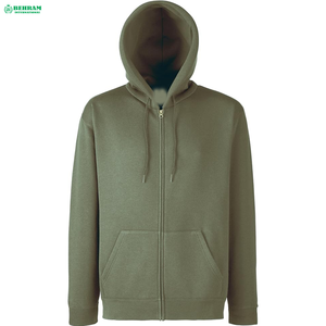 Sweat à capuche zippé personnalisé en molleton épais/éponge française 100 % coton unisexe coupe classique séchage rapide respirant pour homme - Product Image 1