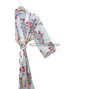 Bata de Baño Térmica de Algodón con Diseño de Aves y Flores, Talla Única, para Primavera, Verano, Otoño, Invierno, Traje de Baño y Camisón - Product Image 3