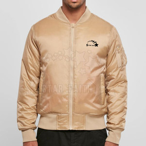 Chaqueta Bomber Personalizada para Hombre, Otoño Invierno 2025, Cuello Alto, Transpirable, Ligera, de Tela de Seda Satén, Estilo Urbano - Product Image 3