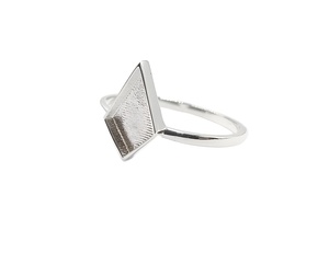 Anillo de Plata de Ley 925 Bañado en Oro de 14k con Bisel en Blanco en Forma de Cometa de 6x8mm para Resina y Cenizas, Componentes para Fabricación de Joyas y Abalorios - Product Image 1