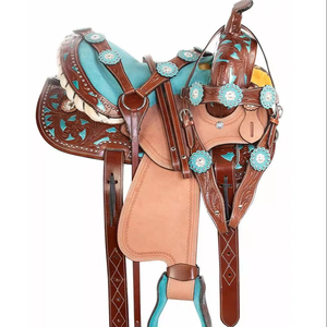 Qualité supérieure 100% fait à la main Style anglais selle occidentale en cuir Durable équitation sports équestres divertissement - Product Image 1