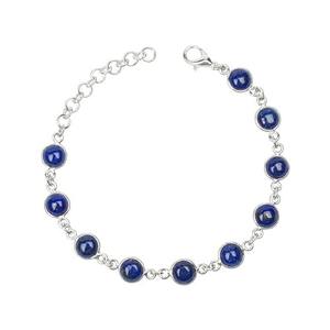 925 Sterling Silver Lapis Lazuli Forme Ronde Gemme À La Main Bracelet En Argent Fin Bijoux Bracelet En Argent Sterling Bijoux - Product Image 1
